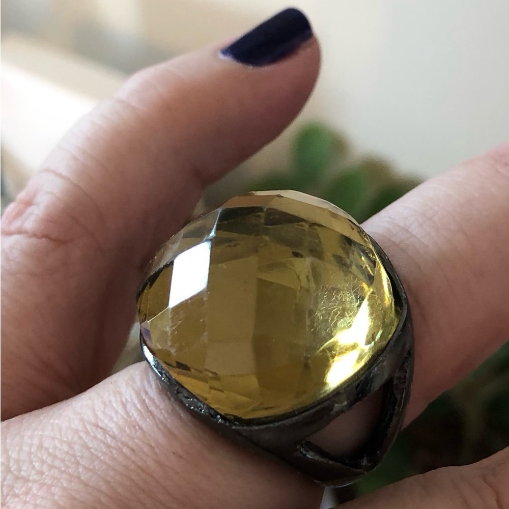 Faceted dome cocktail ring